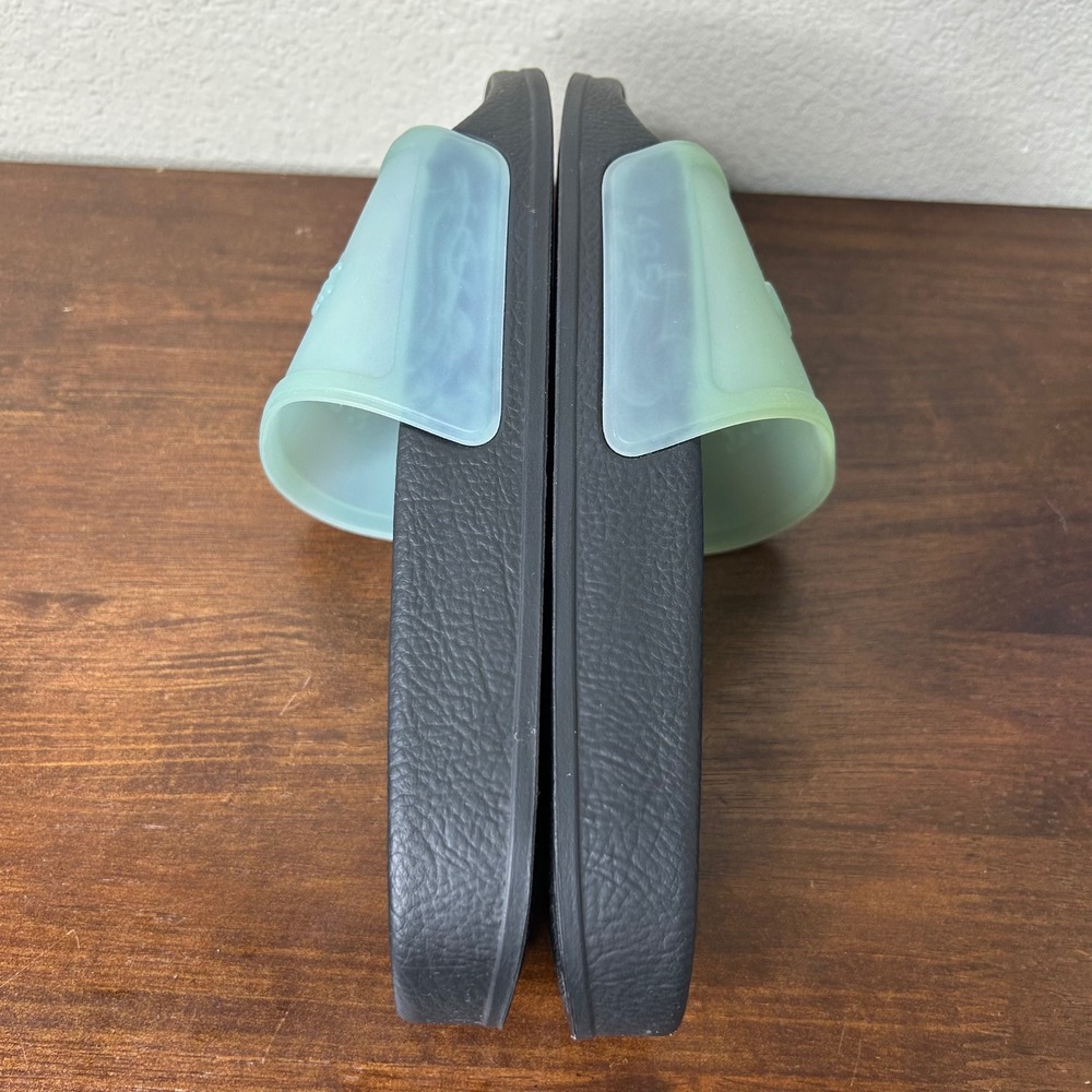 Rag & Bone New York Size 40 Logo Slides Black Seafoam Green Rubber Sandals Italy - Picture 6 of 8
